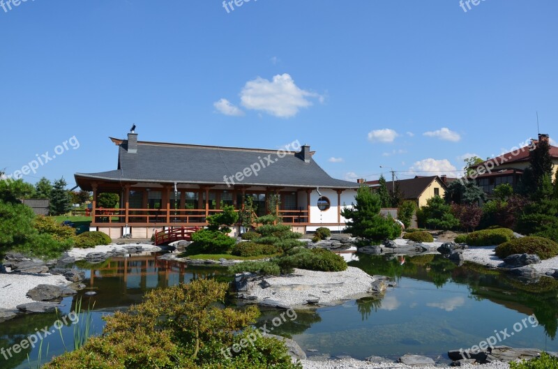 Japanese Garden Pagoda Tea Pavilion Tearoom Lake