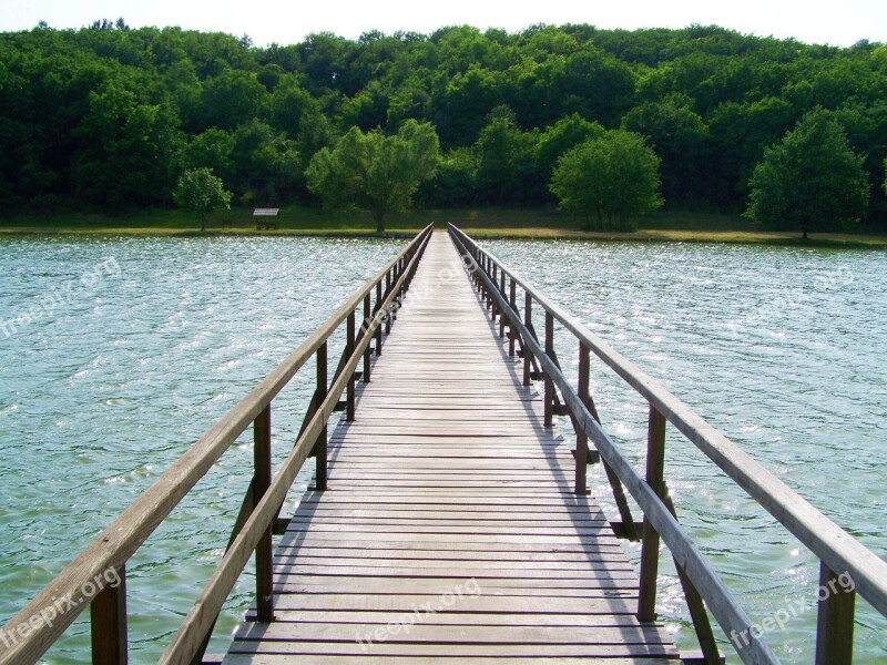 Wooden Bridge Over The Pond Erdősmároki Pond Hungary Free Photos