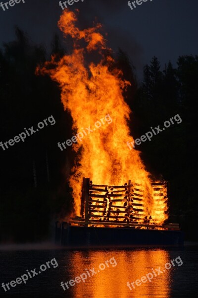 Bonfire Finnish Mikkeli The Height Of Summer Celebration Free Photos