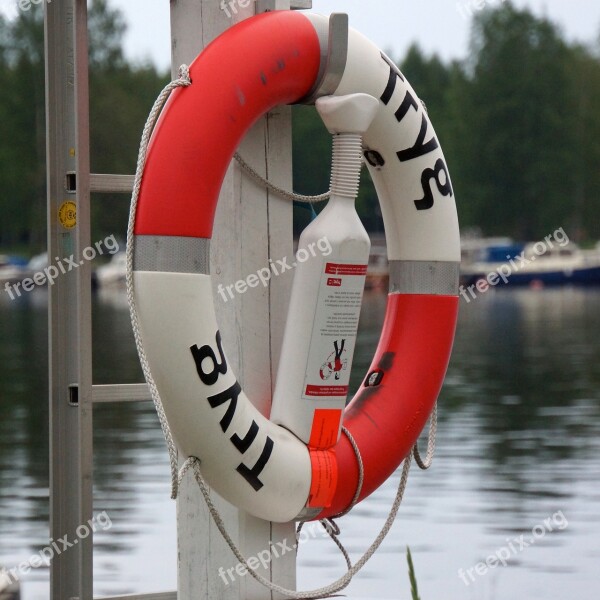 Life Buoy Security The Rescue Of The Sea Emergency Water Falling Into The