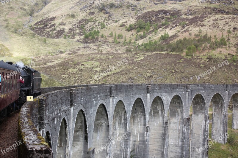 Train Aqueduct Jacobite Steam Train Hogwarts Express Steam Train