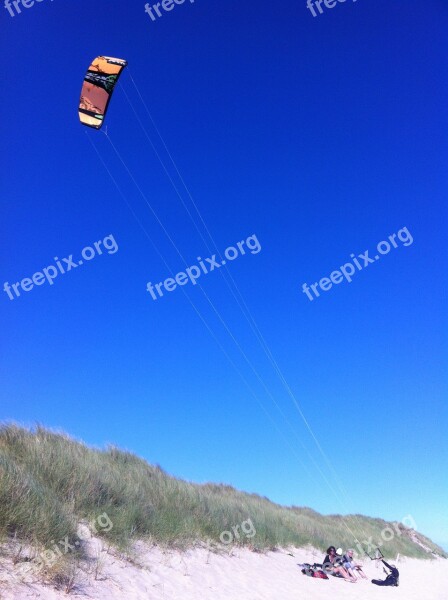 Kite Blue Sky Beach Sylt