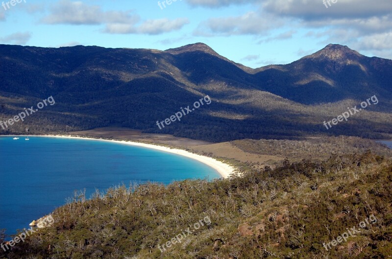 Wineglass Bay Tasmania Australia Beach Empty