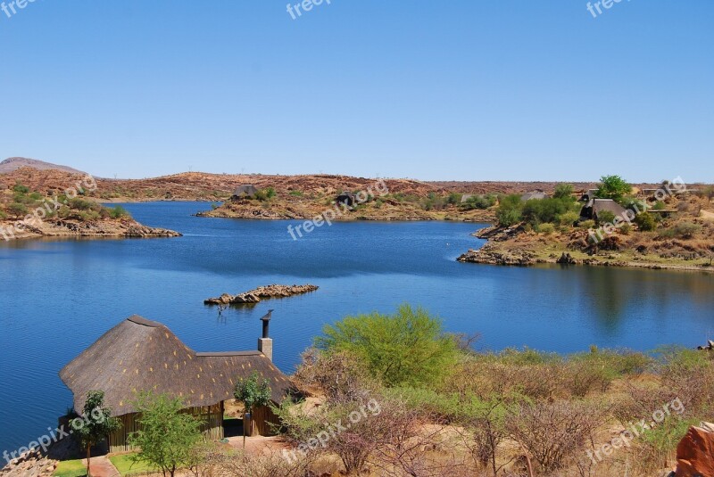 Reservoir Namibia Water Africa Lonely