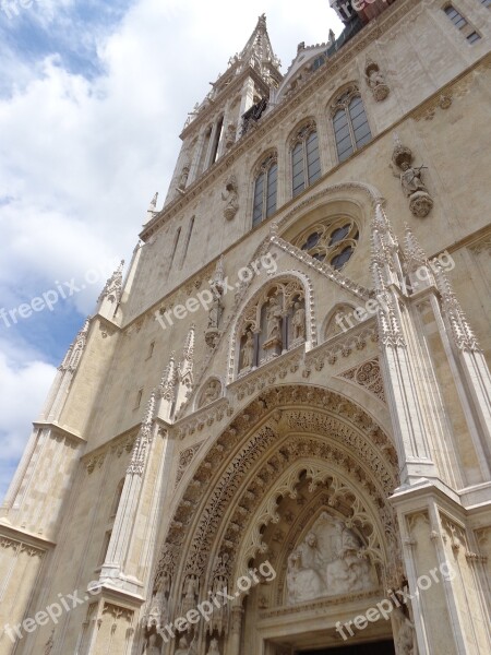 Zagreb Croatia The Cathedral Church Portico