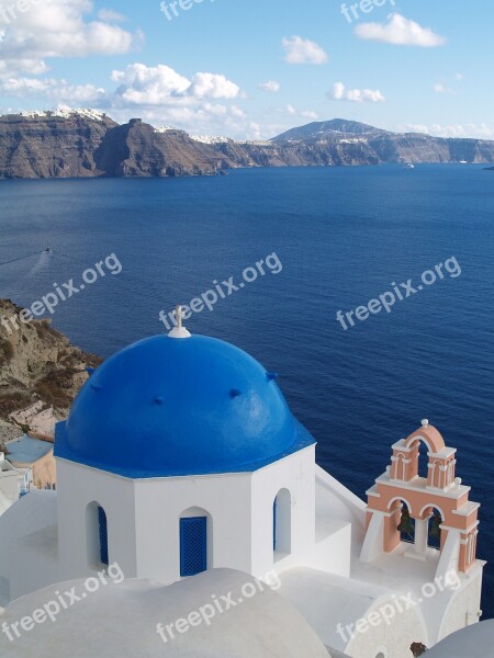 Greece Sea Mediterranean Sea Santorini Blue