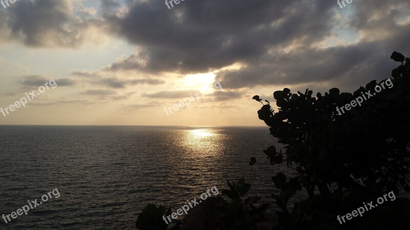 Sunset Sea Green Flash Beach Landscape