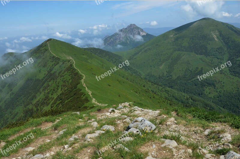 Mountains Slovakia Mala Fatra Mountain Ridge Path