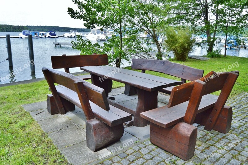 Seat Combination Wood Rustic Table Benches