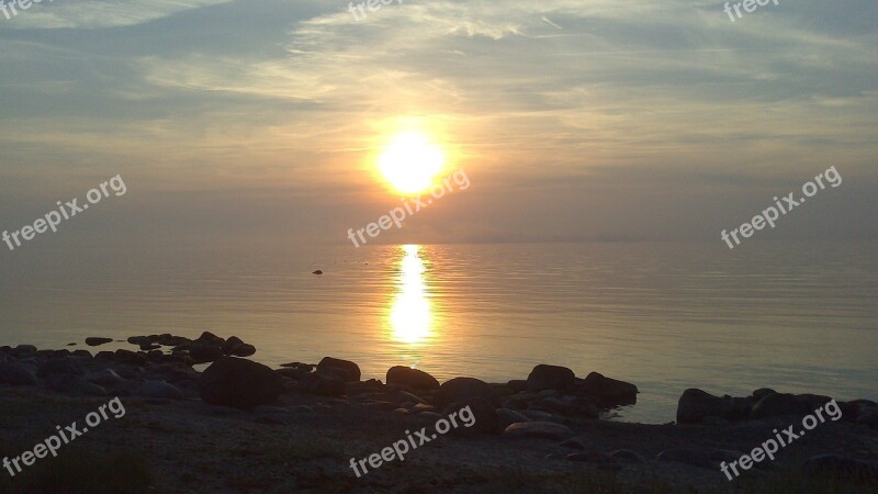 Sunset Summer Himmel Sweden Evening