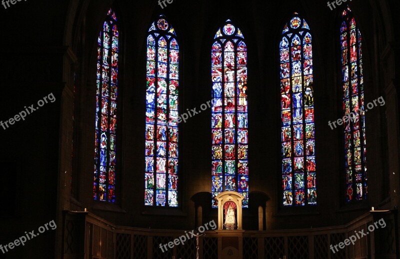 Church Altar Stained Glass Religion Christianity