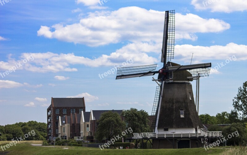 Mill Netherlands Landscape Wind Mill Holland