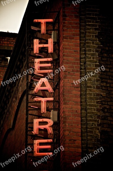 Theatre Sign Neon Stage Show