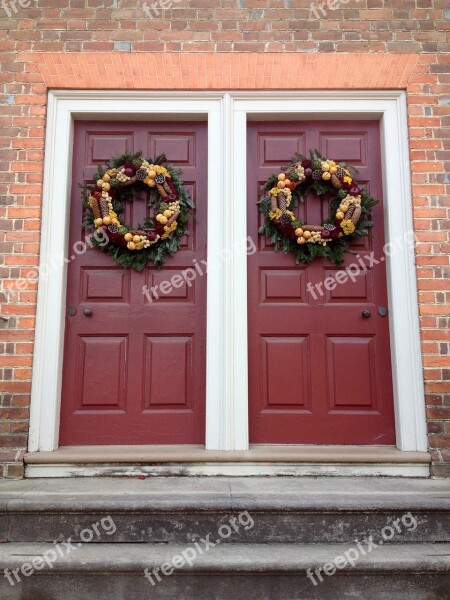 Doors Wreath Christmas Holiday Decoration