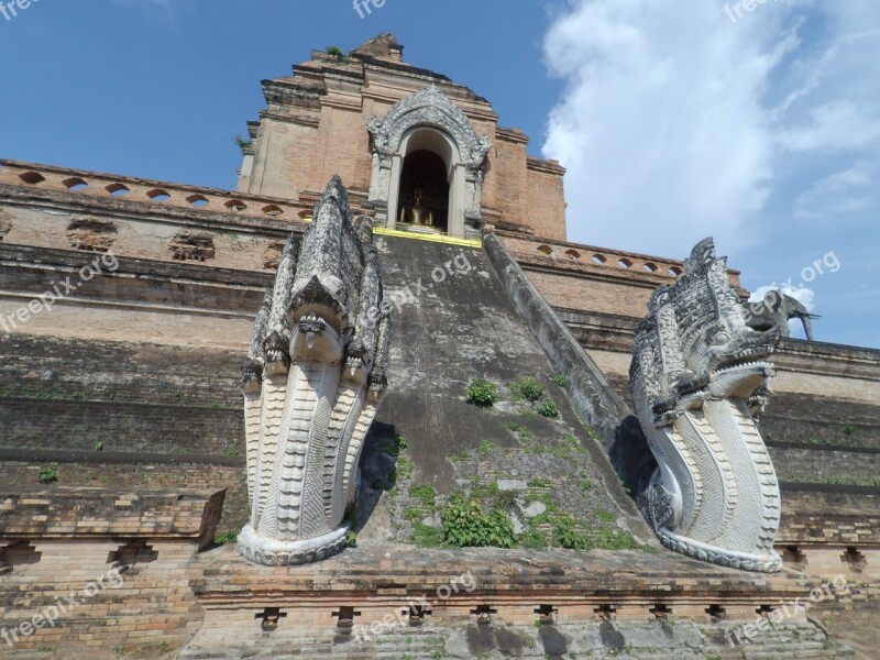 Measure Chiang Mai Thailand Pagoda Wat Chedi Luang Free Photos