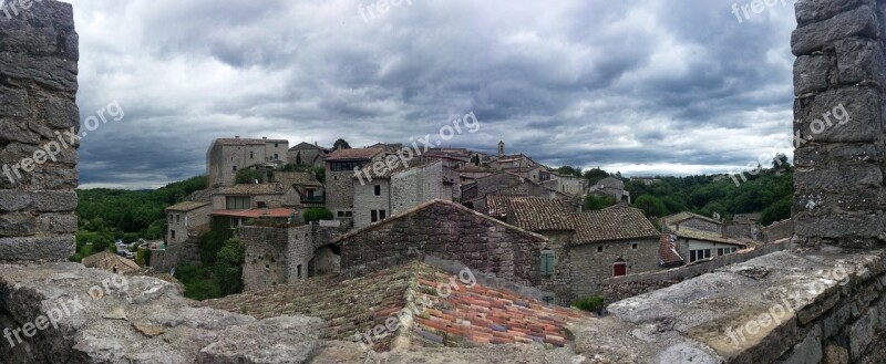 Village Medieval Village Tiled Roofs Pierre France