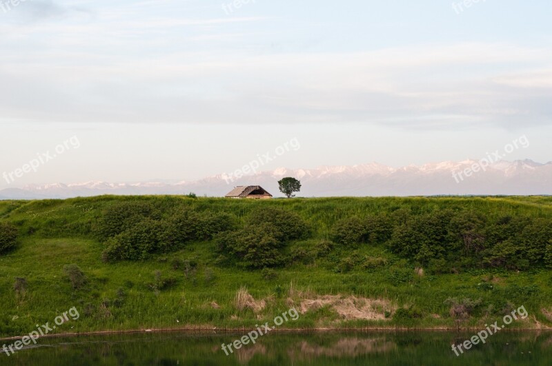 Landscape Fields Meadows Evening Sky Vacation