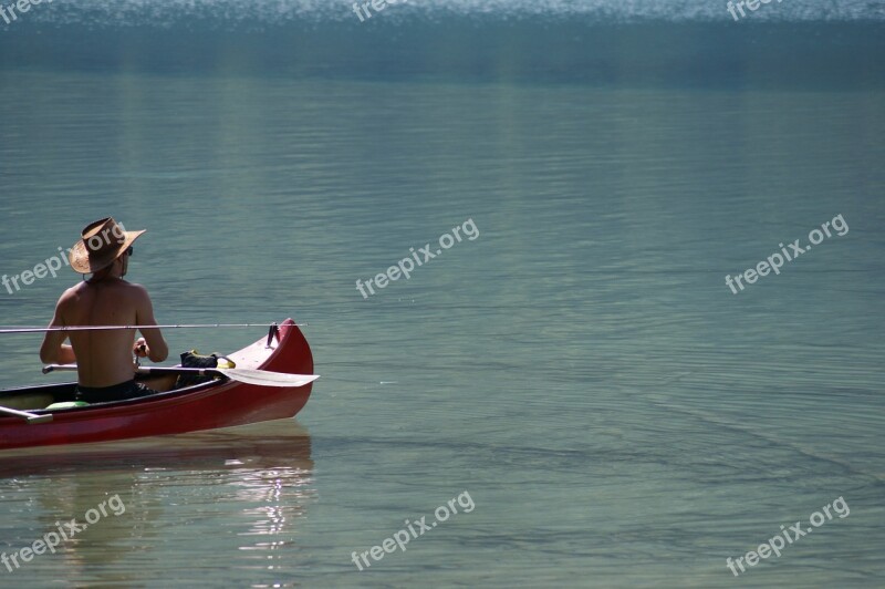 Fishing Canoeing Lake Water Landscape