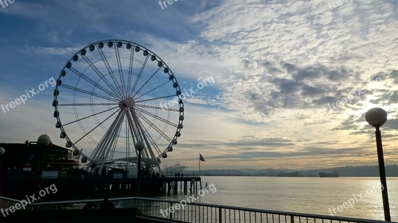 Wheel Seattle Waterfront Ferris Free Photos