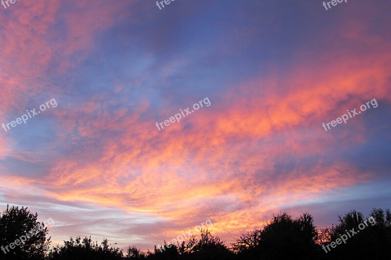 Sky Cloud Cover Clouds Form Sunset Dusk