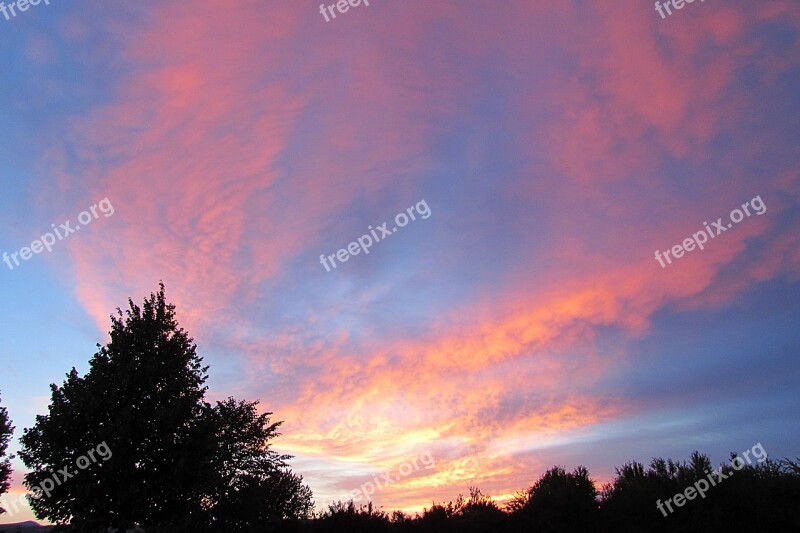 Sky Cloud Cover Clouds Form Sunset Dusk