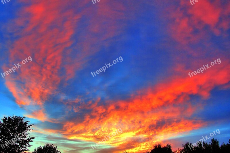 Sky Cloud Cover Clouds Form Sunset Dusk