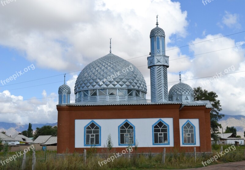 Kyrgyzstan Mosque Islam Minaret Dome