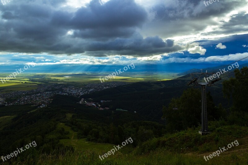 Altai Russia Mountain Mountains Forest