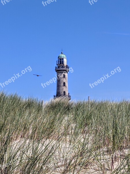 Lighthouse Warnemünde Baltic Sea Sky Rostock