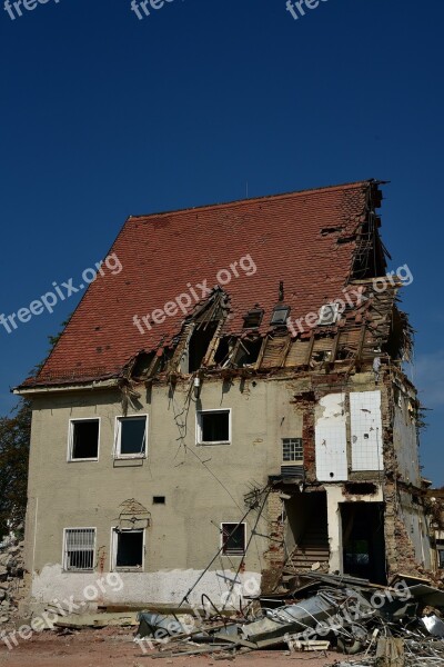 House Demolition Building Ruin Debris