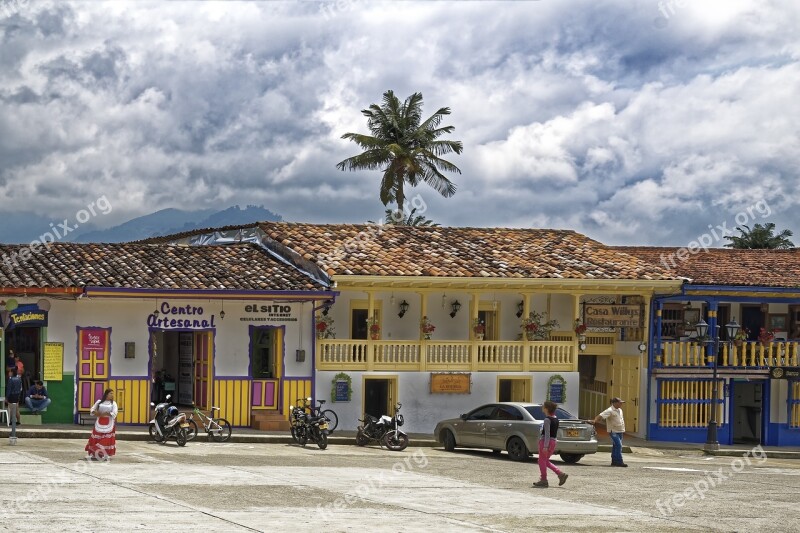 Colombia Salento Building Architecture Colonial Style