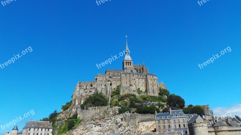 Mont Saint Michel France Church Mountain Free Photos