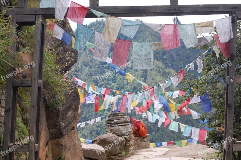 Prayer Flags Bhutan Buddhism Free Photos