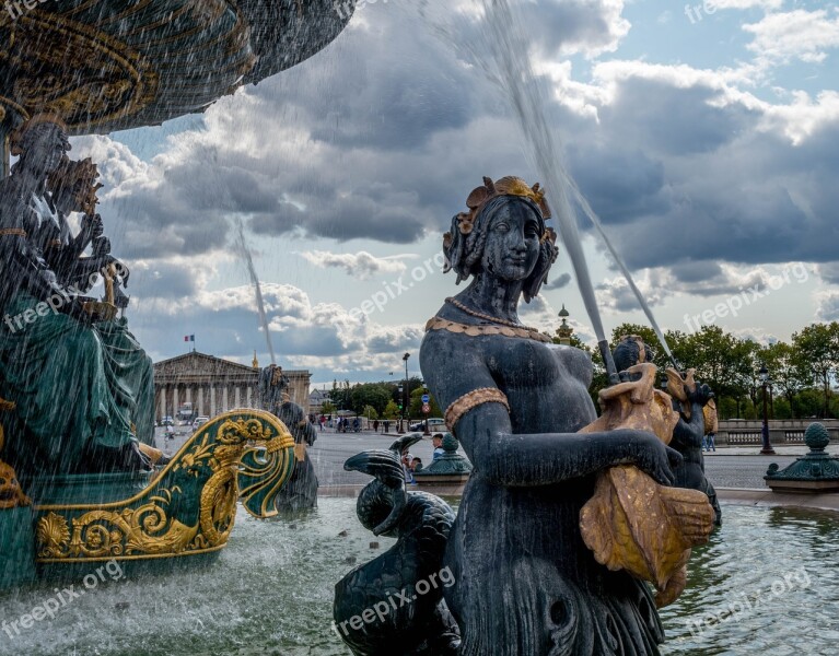 Paris Place Concord Fountain National Assembly