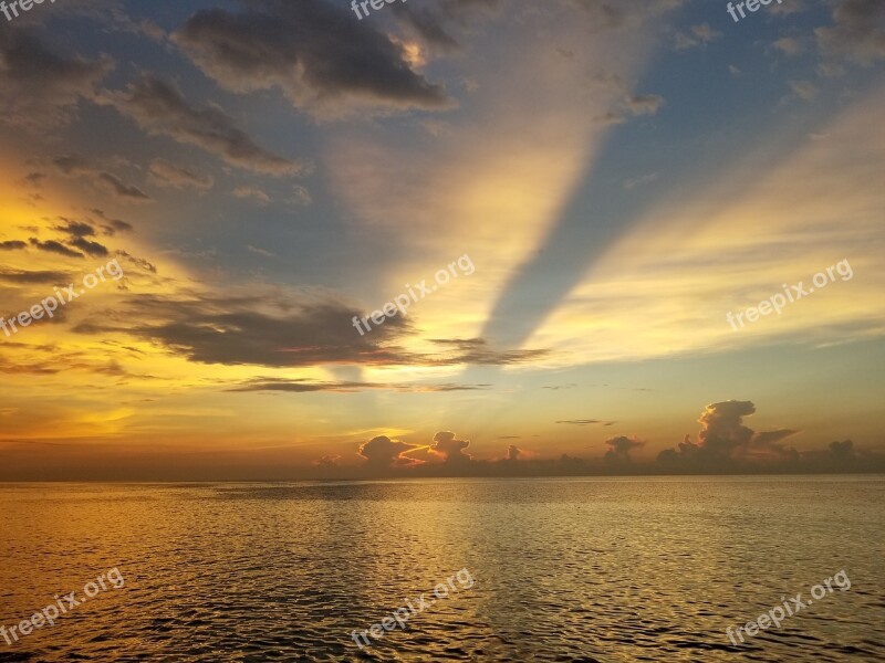 Sunset Havana Cuba Quay Banana Sky