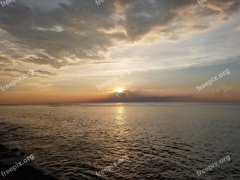 Sunset Havana Cuba Quay Banana Sky