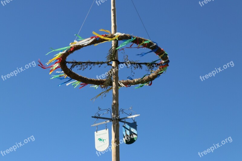 Maypole Sky Wreath Oktoberfest Nature