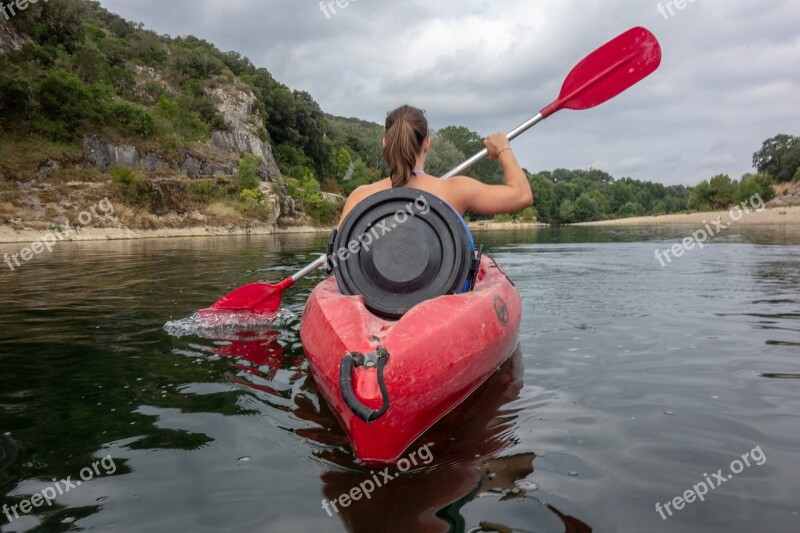 Canoe Oar Water River Gard