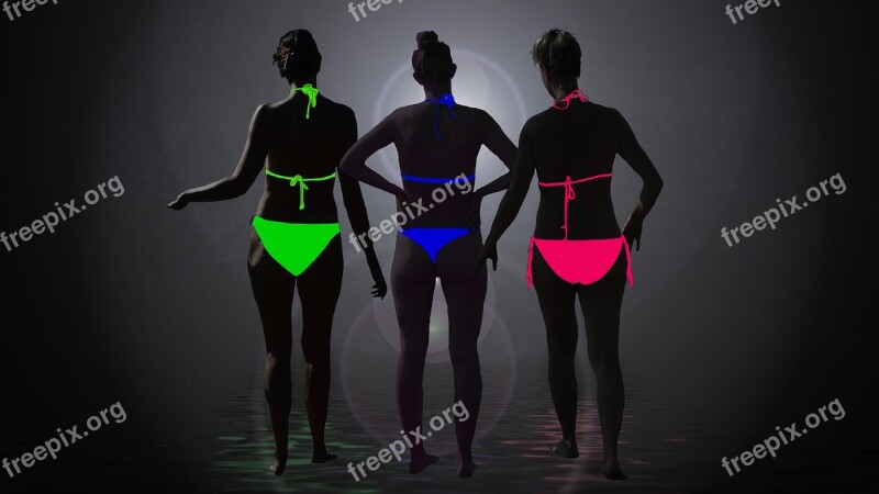 Bathing Mermaids Bikini Neon Colors Shining Mouth Guard