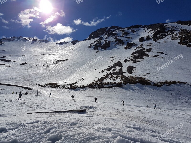 Snow Mountains Winter Skiing Snowboard