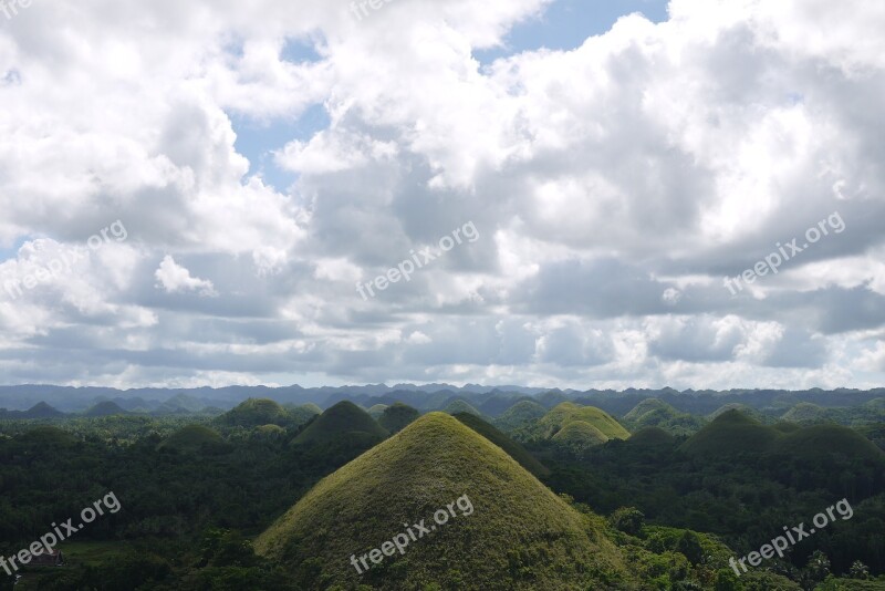 Hills Chocolate Hills Philippines Bohol Landscape