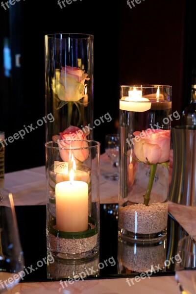 Candles Flowers Table Decorations Free Photos