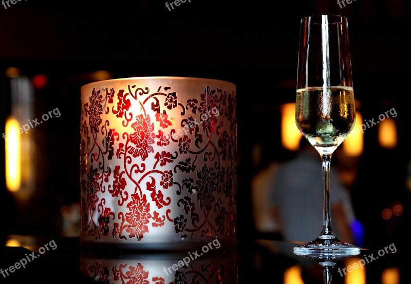 Candle Champagne Romantic Free Photos