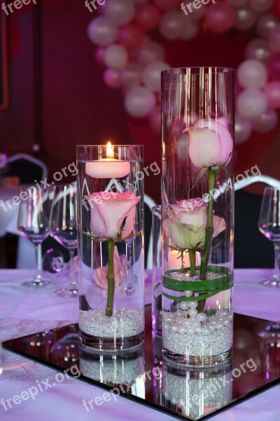 Candles Flowers Table Decorations Free Photos