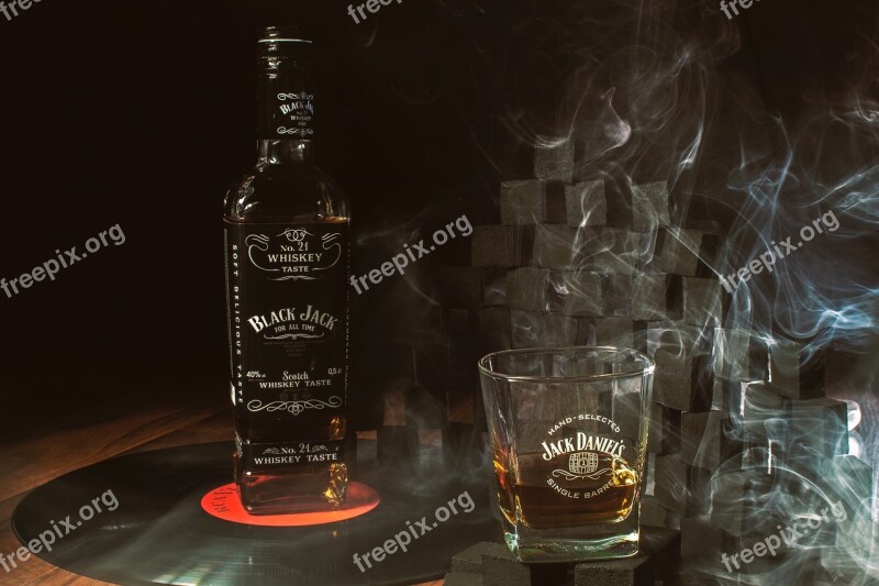 Whisky Jack Bottle Drink Glass