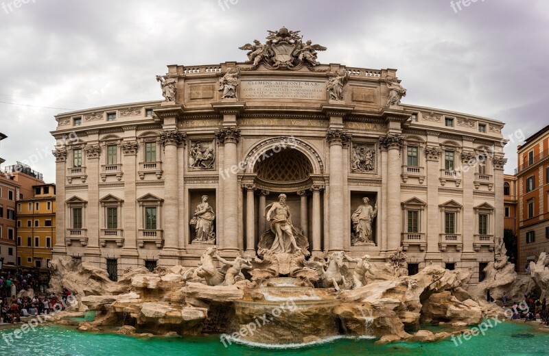 Rome Italy Statue Fontana Trevi