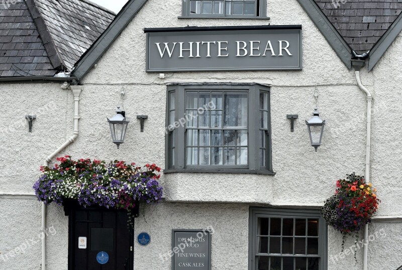 Pub Inn Architecture English Flower Baskets