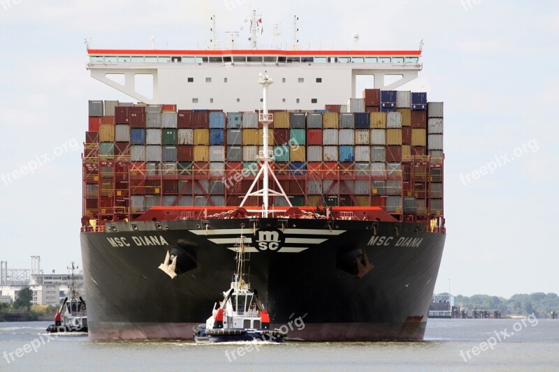 Hamburgensien Hanseatic City Of Hamburg Harbour Cruise Port Motifs Container Ship