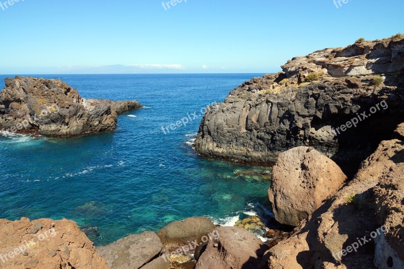 Bay Tenerife Sea Rock Canary Islands