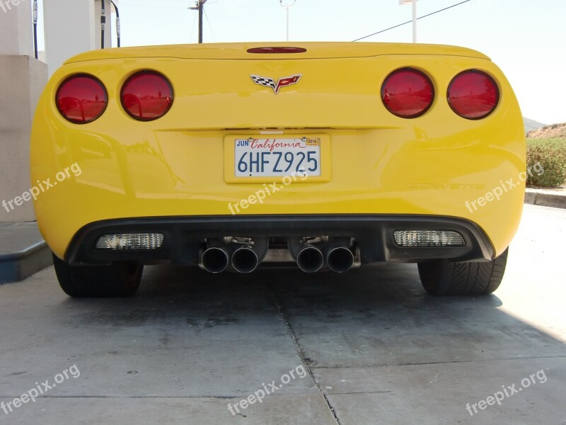 Corvette Auto Speed Corvette Yellow Sports Car